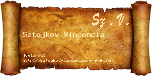 Sztojkov Vincencia névjegykártya